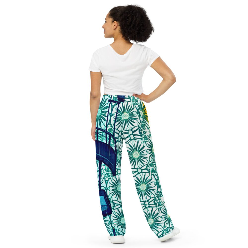 All-over print unisex wide-leg pants - Image 3